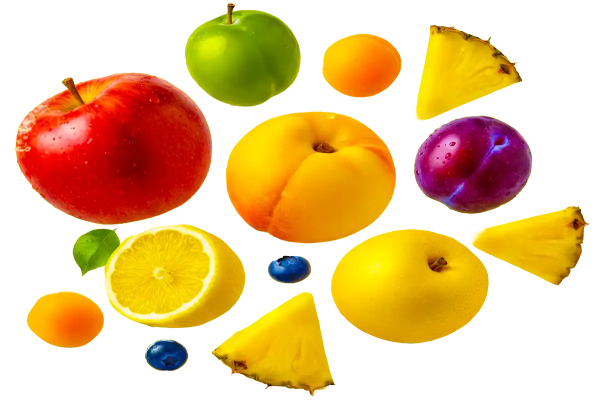 초시대 천연발효식초 원재료 - 사과, 배, 매실, 블루베리, 파인애플